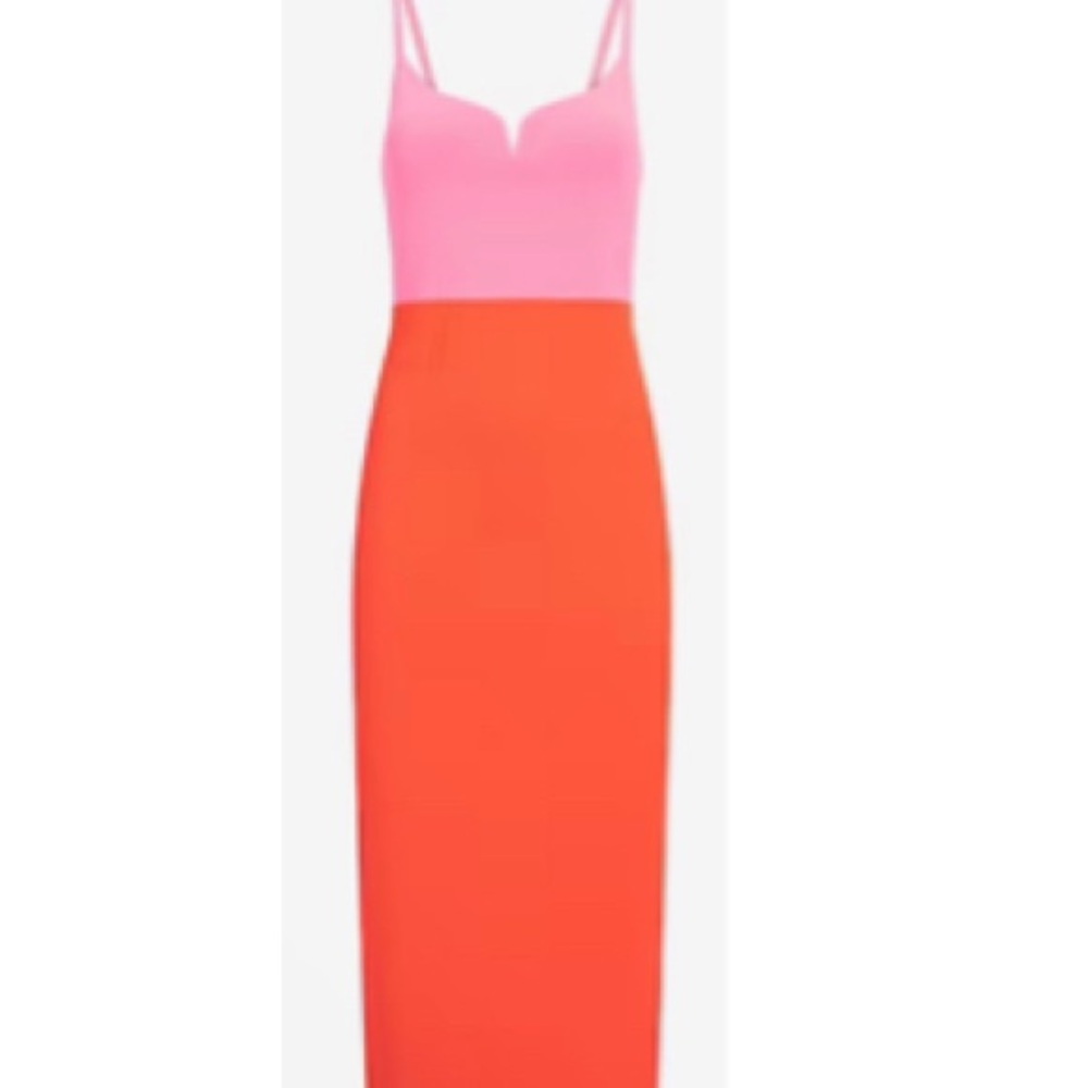 Express Pink and Orange Midi Dress New With Tags